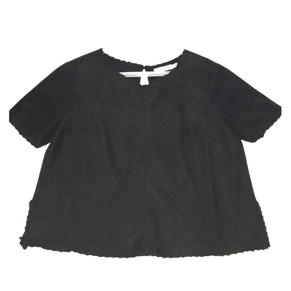 Faux Suede Short Sleeve Top - Picture 1 of 5